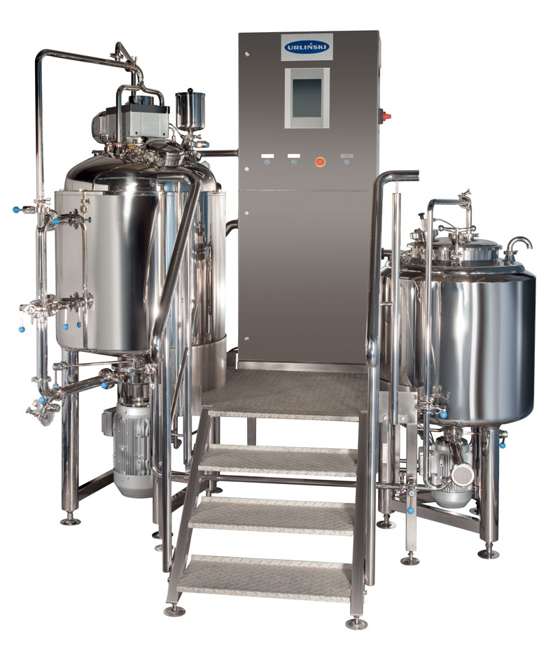 Process line for ointment and pharmaceutical emulsions